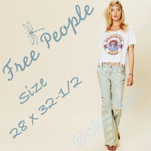 NWT Rare Free People American Flag Super Flare Sz 28